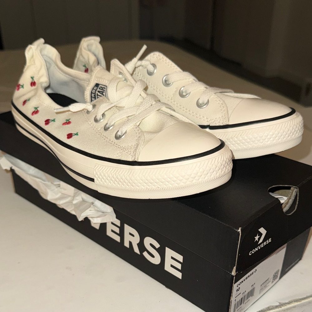 New Converse Cream Sneakers with Cherries!